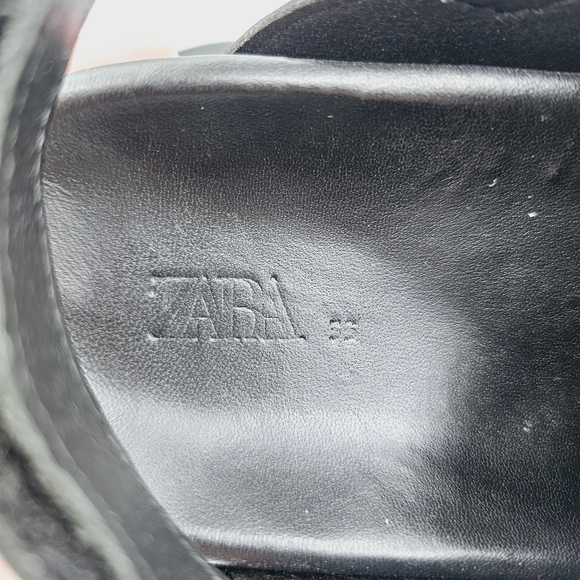 Zara Black Leather Clogs in 100% Cowhide Leather, size 5 - Picture 10 of 13